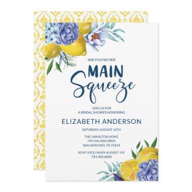 She Found Her Main Squeeze Lemon Bridal Shower Invitations