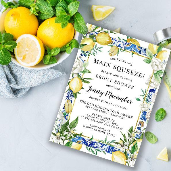 She Found Her Main Squeeze Lemon Bridal Shower Invitations