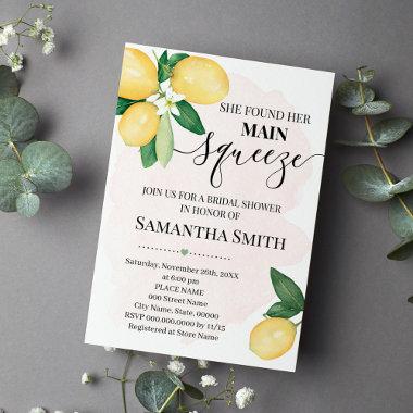 She found her main squeeze lemon bridal shower Invitations