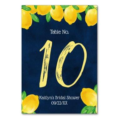 She Found Her Main Squeeze Lemon Bridal Shower Table Number