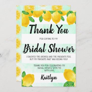 She Found Her Main Squeeze Lemon Bridal Shower Thank You Invitations
