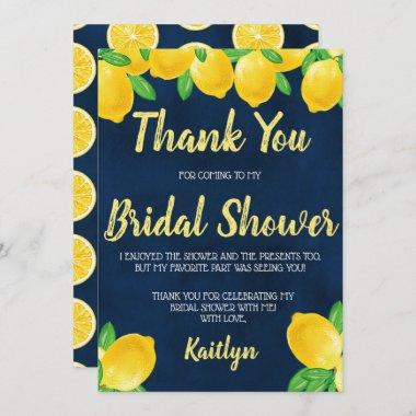 She Found Her Main Squeeze Lemon Bridal Shower Thank You Invitations