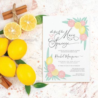 She Found Her Main Squeeze Lemons Bridal Shower Invitations