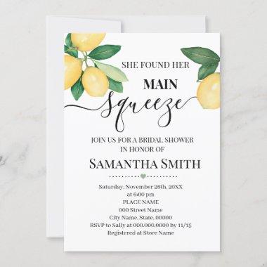 She found her main squeeze, lemons bridal shower Invitations