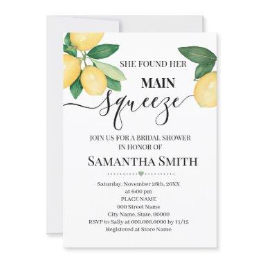 She found her main squeeze, lemons bridal shower Invitations