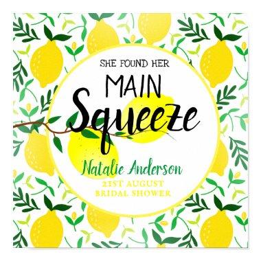 She Found Her Main Squeeze Lemons Bridal Shower Poster