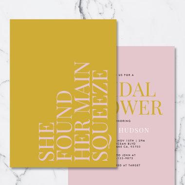 She Found Her Main Squeeze Modern Bridal Shower Invitations