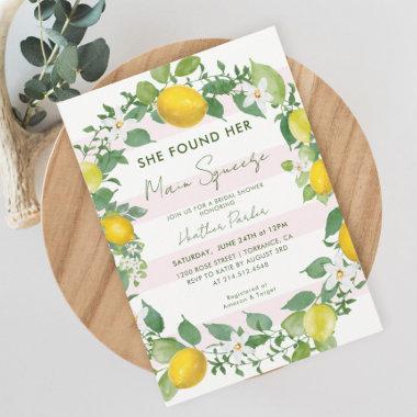 She Found Her Min Squeeze Citrus Bridal Shower Invitations