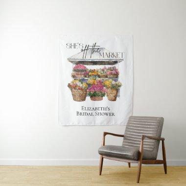 She is off the Market Flower Shop Bridal Backdrop