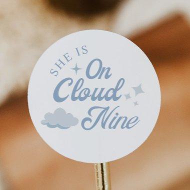 She Is On Cloud 9 Bachelorette Party Favors Classic Round Sticker