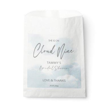 She is on cloud nine bridal shower favor bag