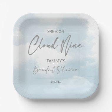 She is on cloud nine  paper plates