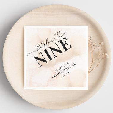 She is on Cloud Nine Heart Script  Napkins