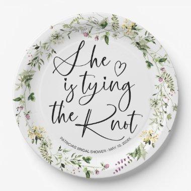 She Is tying The Knot Bridal Shower Paper Plates