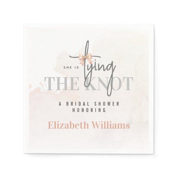 She Is Tying The Knot Pink  Party Napkins