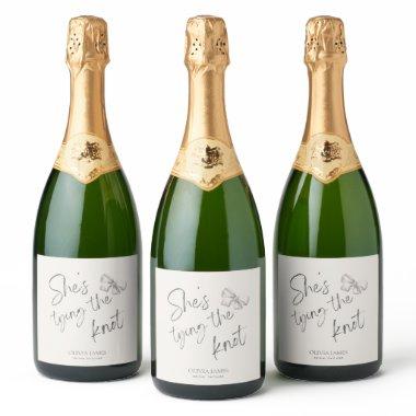 She’s tying the knot  sparkling wine label