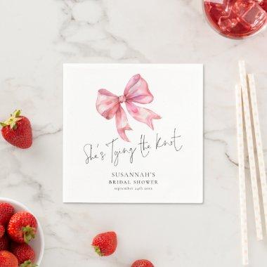She’s Tying The Knot Pink Bow  Napkins