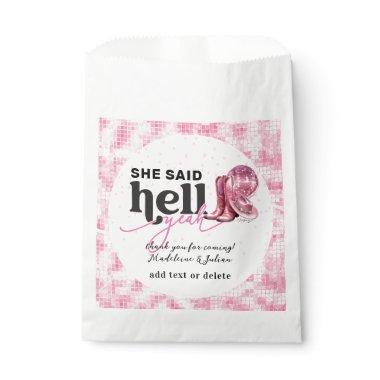 She Said Hell Yeah Pink Western Booth Hat Wedding Favor Bag