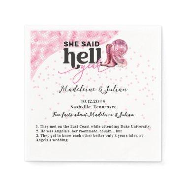 She Said Hell Yeah Pink Western Booth Hat Wedding Napkins