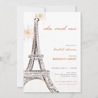 She Said Oui Bridal Shower Invitations Paris France