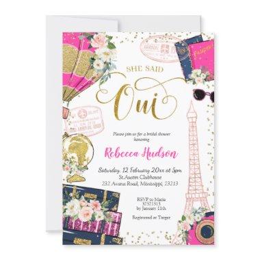 She Said Oui Paris Bridal Shower Invitations