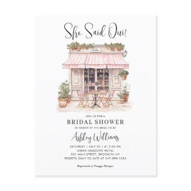 She Said Oui Yes Paris French Cafe Bridal Shower PostInvitations