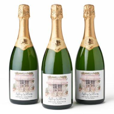 She Said Oui Yes Paris French Cafe Bridal Shower Sparkling Wine Label