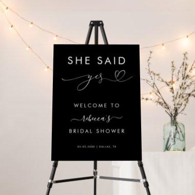 She Said Yes Chic Heart Bridal Shower Welcome Sign