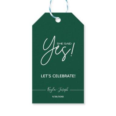 She said Yes Engagement Party Gift Tags