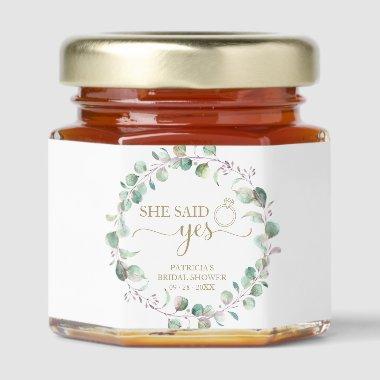 She Said Yes Greenery Eucalyptus  Honey Jar Favors