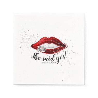 SHE SAID YES Personalized Engagement Party Napkins