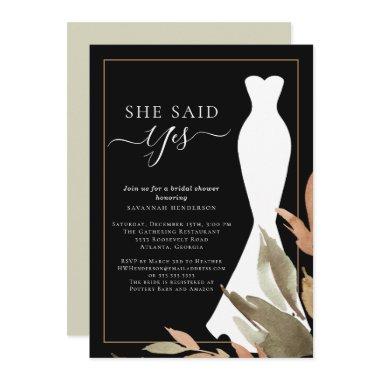 She Said Yes Watercolor Fall Leaves