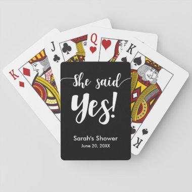 She Said Yes | Wedding Bridal Shower Favor Gift Playing Invitations