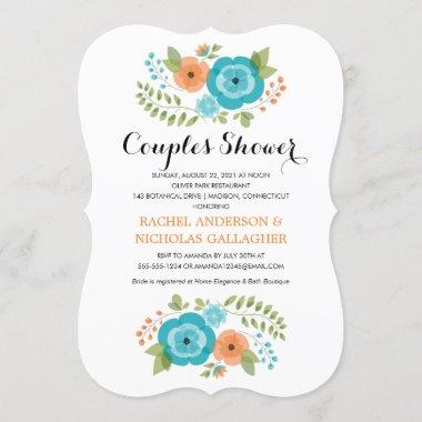 Sheer Summer Flowers | Couples Shower Invitations