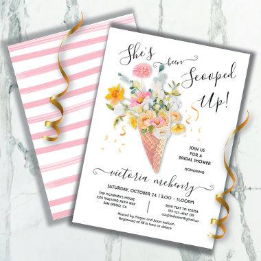 She's been scooped up Bouquet Bridal Shower Invitations