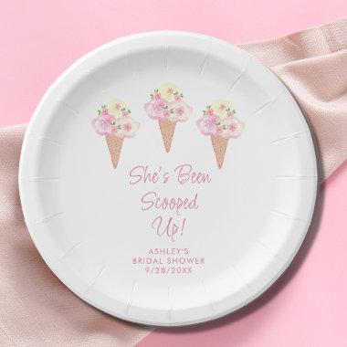She's Been Scooped Up Bridal Shower Paper Plates
