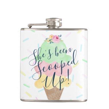 She's Been Scooped Up Bridal Vinyl Wrapped Flask