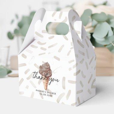 She's Been Scooped Up Chocolate Shower Gable Favor Boxes