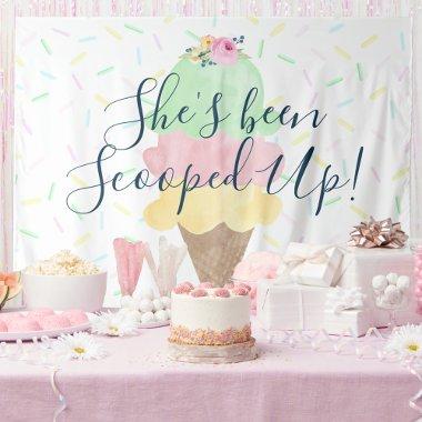 She's Been Scooped Up Ice Cream Backdrop Tapestry