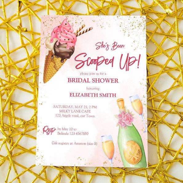 She's been scooped up ice cream bridal brunch Invitations