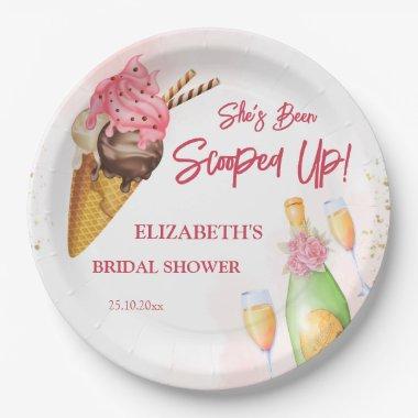 She's been scooped up ice cream bridal brunch paper plates