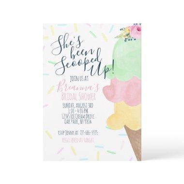 She's Been Scooped Up Ice Cream Bridal Shower Invitations