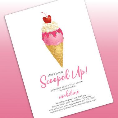 She's Been Scooped Up Ice Cream Bridal Shower Invitations