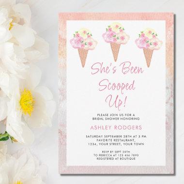She's Been Scooped Up Ice Cream Bridal Shower Invitations
