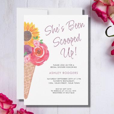 She's Been Scooped Up Ice Cream Bridal Shower Invitations