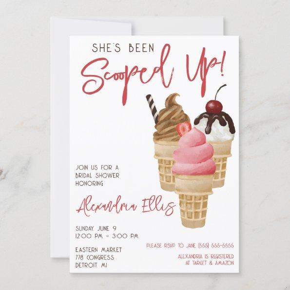 She's Been Scooped Up! Ice Cream Bridal Shower Invitations