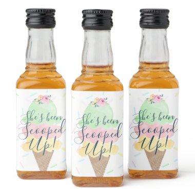 She's Been Scooped Up Ice Cream Bridal Shower Liquor Bottle Label