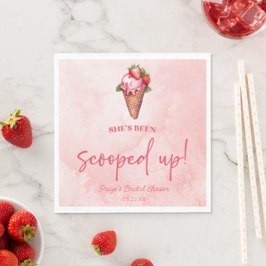 She's Been Scooped Up! Ice Cream Bridal Shower Napkins