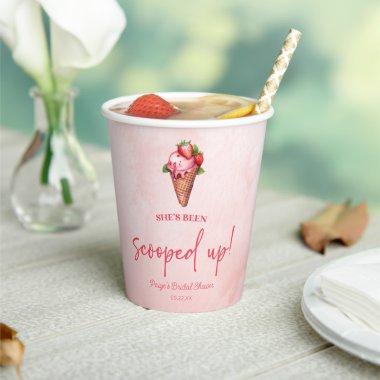 She's Been Scooped Up! Ice Cream Bridal Shower Paper Cups