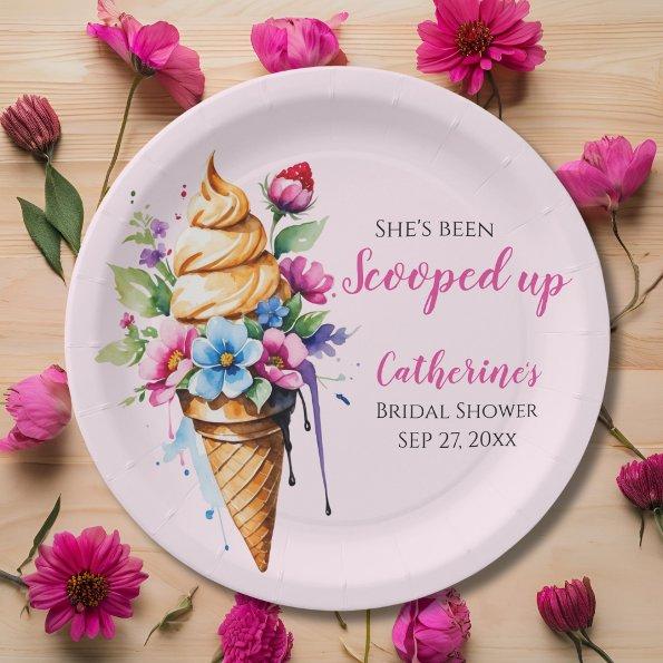 She's Been Scooped Up Ice Cream  Paper Plates